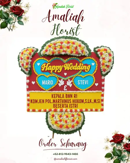 Papan Bunga Pernikahan Rusip Antara